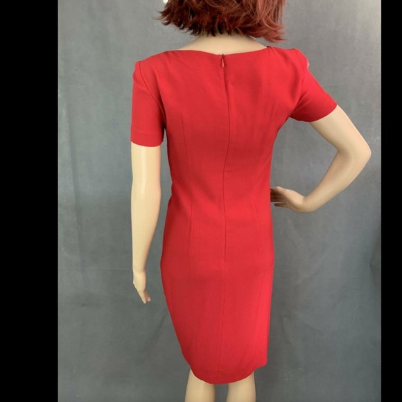 MOSCHINO RED  DRESS Ruched IT 42 (fits like a 6) - Picture 5 of 10